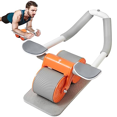 CYFIBYNO 2023 New Ab Abdominal Exercise Roller with Elbow Support, Automatic Rebound Ab Workout Equipment (Orange)