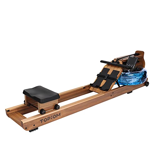 TOPIOM Water Rower Rowing Machine with TM-3 Performance Monitor, Waubeech Wood with 400 lbs Max Capacity