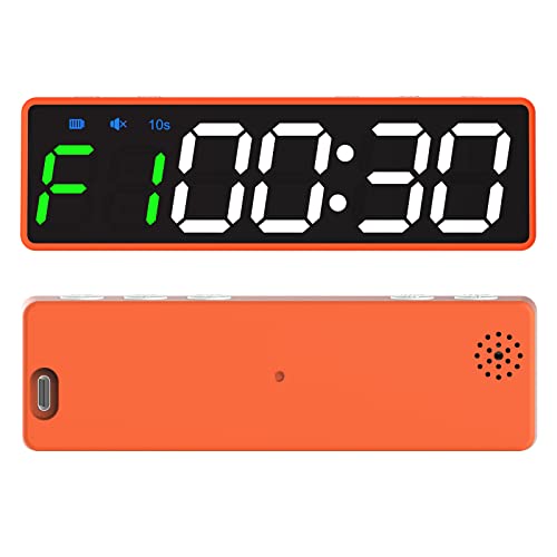 YZ Mini Gym Timer Clock, Magnetic LED Interval Timer, Long Stand-by Battery Powered Gym Wall Clock, Countdown/Up Stopwatch USB Rechargable, Portable for Workout Home Gym Garage Fitness