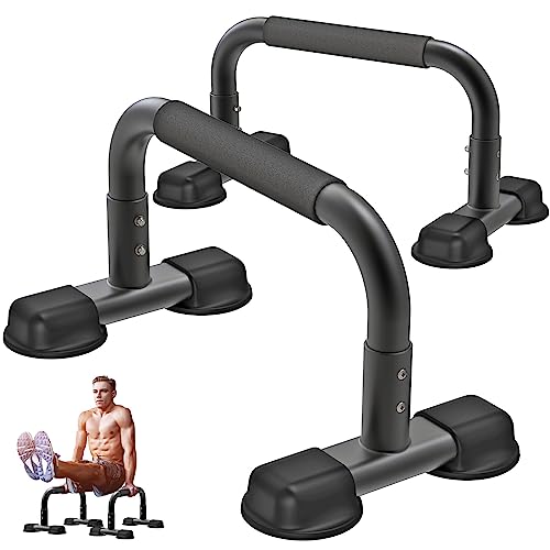 Dolibest Push Up Bar, 9.6” High Parallettes Bars with Full-Cover Foam Handles, Stable Calisthenics Equipment, Suitable for Handstand, L-Sit, Dip Bar, Strength Training for Indoor Outdoor Use（660LB）