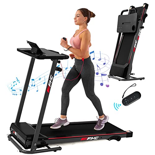 FYC Folding Treadmill for Home – Foldable Treadmill Slim Compact Running Machine Portable Electric Treadmill Workout Exercise for Small Apartment Home Gym Jogging Walking，Black