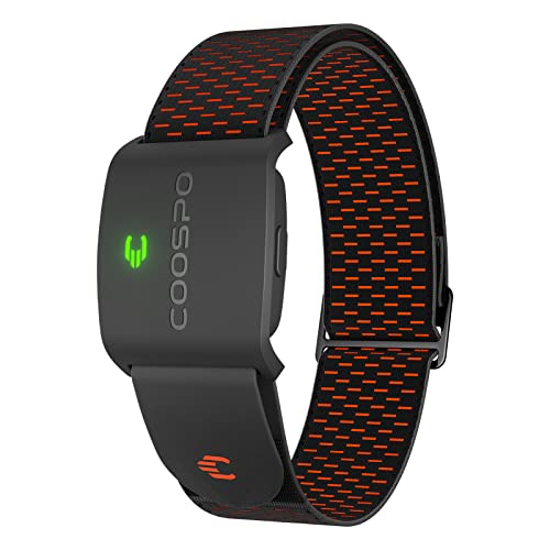 COOSPO HW9 Bluetooth 5.0 ANT+ Heart Rate Monitor Armband with HR Zones/Calories Burned, Optical HRM Sensor for Fitness Training/Cycling/Running,Compatible with Peloton,Zwift,DDP Yoga,Wahoo