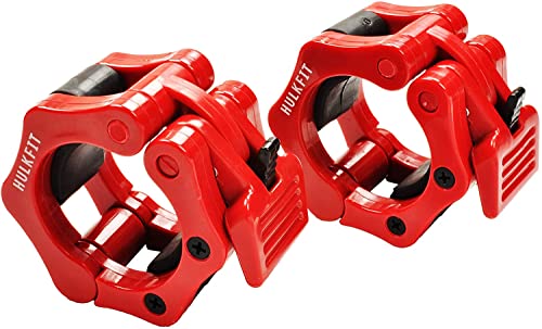 HulkFit 2” Quick Release ABS Olympic Barbell Clamp Clip Collar – Red