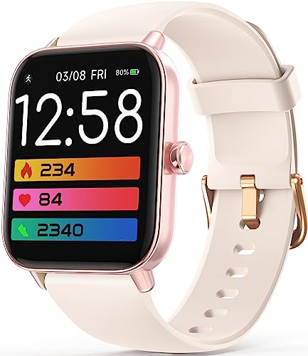 Smart Watch for Women(Answer/Make Call),Alexa Built-in,1.8″ Fitness Tracker with Heart Rate Sleep SpO2 Monitor,100+Sport Mode,5ATM Waterproof,Activity Trackers and Smartwatches