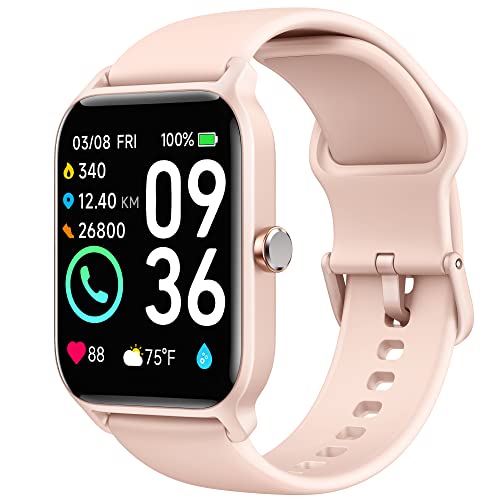 Smart Watch for Women,1.8″Fitness Watch(Answer/Make Call),Alexa Built-in, [24H Heart Rate Sleep Blood Oxygen Monitor],5ATM Waterproof,100+Sports Modes Step Calorie Women Watches for iOS&Android Phones