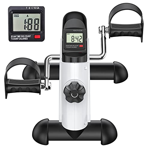 Cyclace Under Desk Bike Pedal Exerciser for Arm/Leg Exercise – Portable Mini Exercise Bike Desk Cycle, Leg Exerciser for Home/Office Workout (VC-White)