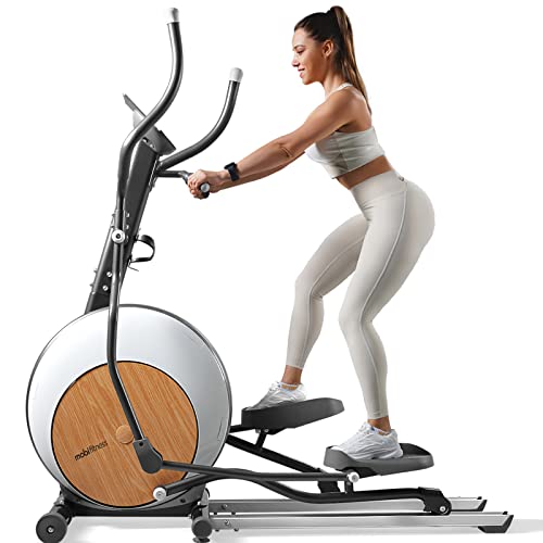 mobifitness Elliptical Machine for Home, 3-in-1 Cardio Climber Stepper Machine & Cross Trainer with Hyper-Quiet Magnetic Driving System, 24 Resistant Levels, Exercise with App, Bluetooth, Ipad Mount