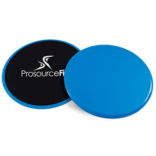 ProsourceFit Core Sliding Exercise Discs, Dual-Sided Sliders for Use on Any Surface at Home or Gym for Full-Body Workouts, Set of 2, Blue