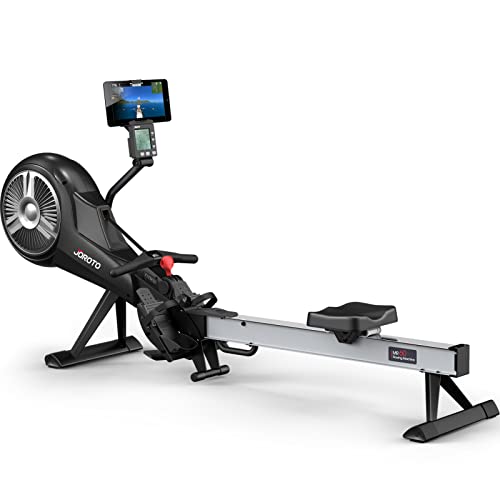 JOROTO Rowing Machine – Air & Magnetic Resistance Rowing Machines for Home Use, Commercial Grade Foldable Rower Machine with Bluetooth & Smart Backlit Monitor