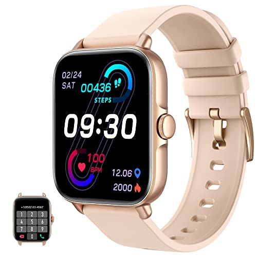 DXPICR Smart Watch(Call Receive/Dial), Full Touch Screen SmartWatch for Android and iOS Phones Compatible Fitness Tracker with Heart Rate,Sleep,Blood Oxygen,Step Counter for Men Women