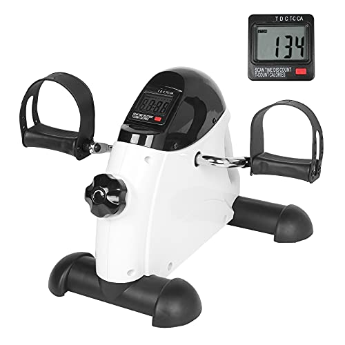 VIVIJASON Pedal Exerciser – Stationary Under Desk Mini Exercise Peddler – Low Impact, Portable Mini Cycle Bike – Physical Therapy Leg Arm Exercisers Peddler for Elderly Seniors with Electronic Display