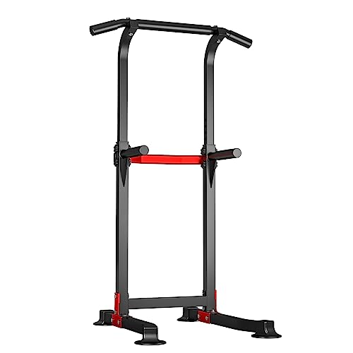 Wesfital Power Tower Pull Up Bar, Pull Up Bar Station Workout Dip Station Height Adjustable Strength Training Equipment For Fitness For Home 330 Weight Capacity