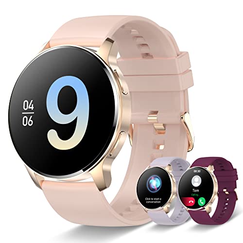 Iaret Smart Watch for Women, Bluetooth Call Fitness Tracker for Android and iOS Phones Waterproof Smartwatch with 1.32″ HD Full Touch Screen AI Voice Control Heart Rate Sleep Monitor Pedometer