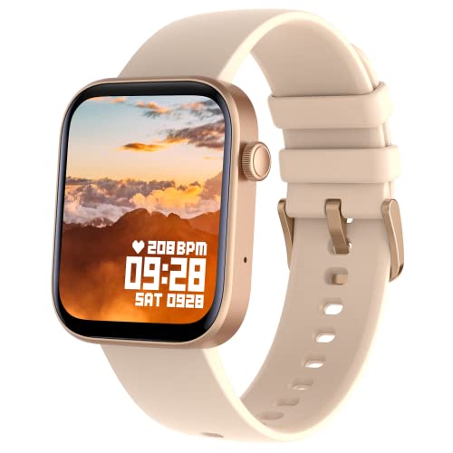 Smart Watch, 1.8” Screen Fitness Watch with Text and Call, Activity Tracker Smartwatch with Heart Rate, Blood Oxygen, and Sleep Monitor, IP68 Waterproof, for Women iPhone Android Phones Compatible