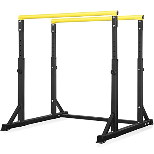 Bongkim Dip Bar, Heavy Duty Dip Station with 7 Height Levels, 800lbs Adjustable Parallel Bars for Tricep Dips Pull-Ups L-Sits Calisthenics Exercises Strength Training for Home Gym Outdoor