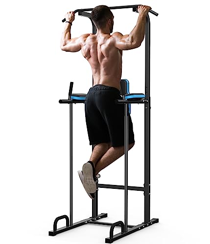 DONOW Power Tower Adjustable Dip Station Pull Up Bar Push Up for Home Gym Strength Training Body Building Workout Equipment