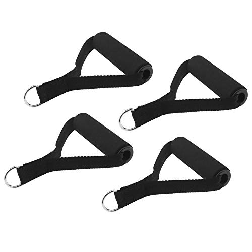 SING F LTD 4pcs Black Sport Resistance Band Foam Fitness Tubes Handle Attachments PP Ribbon for Gym Yoga Strength Fitness Training