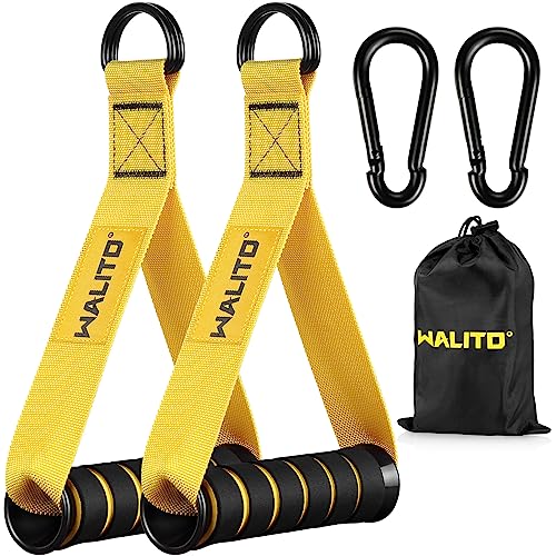 WALITO Exercise Handles, Replacement Cable Machine Attachments for Home Gym Equipment, Pulley System, Pilates, Resistance Bands, Strength Trainer, Heavy Duty Working Out Handles Accessories
