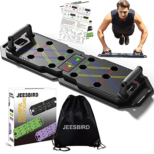 JEESBIRD Push Up Board Fitness, Portable Foldable 18 in 1 Pushups Bar,Push Up Handles for Floor, At Home Workout Equipment,Strength Training for Man and Women