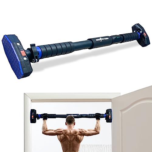 DeeStorm Adjustable Pull-up Bar for Doorway – Perfect for Upper Body Exercises, including Pull-ups, Chin-ups, and Strength Training – No Drilling Installation – Home Gym Workout Equipment