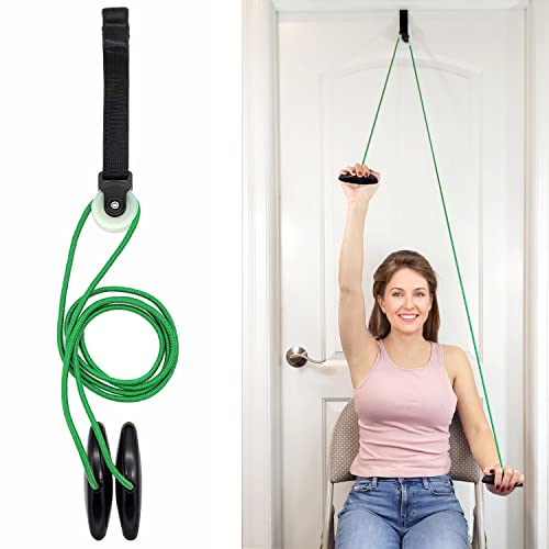 LiftAid Shoulder Pulley for Physical Therapy with Exercise Guide – Improves Shoulder Strength & Range of Motion – Reduces Pain, Helps in Muscle Recovery – Physical Therapy Equipment (Green)