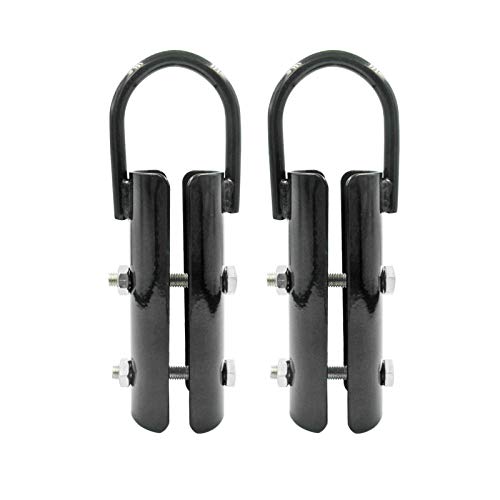 Forellfit 1.5” Climbing Rope Clamp，2 Sets Rope Climb Clasp Workout Rig Attachment Hook for Rope Climbing Garage Gym Fitness Equipment with Carabiner Eyehook Strength Training Home Indoor Safety