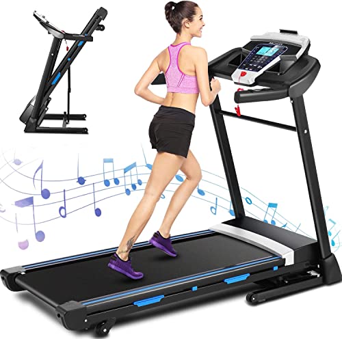 Treadmill with Incline, ANCHEER Folding Treadmill for Home Use with APP & Bluetooth Built-in Audio Treadmill for Home use – Compact Treadmills for Home Gym (Training Black)