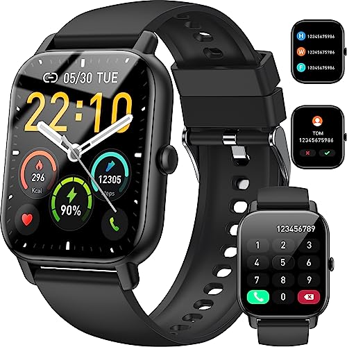 Smart Watch(Answer/Make Call), 1.85″ Smartwatch for Men Women IP68 Waterproof, 100+ Sport Modes, Fitness Activity Tracker, Heart Rate Sleep Monitor, Pedometer, Smart Watches for Android iOS, 2023