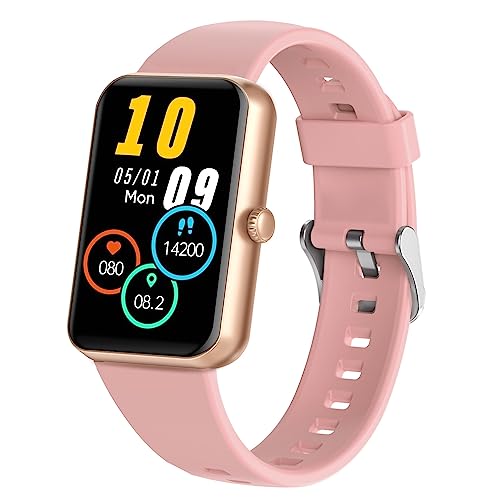 DoSmarter Fitness Tracker with 7/24 Heart Rate Blood Pressure Oxygen Monitor, Lightweight Activity Tracker with Calories Step Counter Sleep Tracking, Fitness Watch for Women Men, Pink