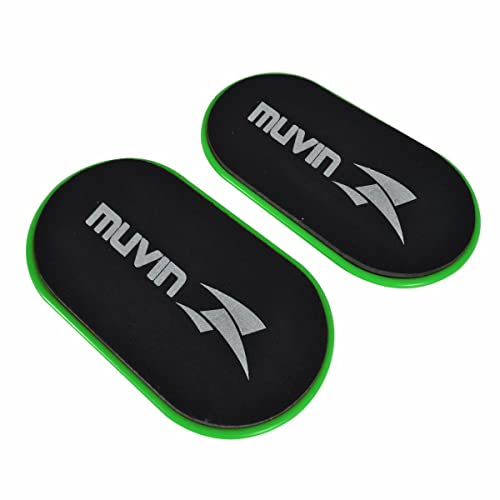 Muvin Core Sliders for Working Out – Pack of 2 Premium Workout Sliders – Fitness Sliders for Full Body Workout, Abdominal Exercise Equipment – Exercise Sliders for All Kinds of Surfaces (Green)