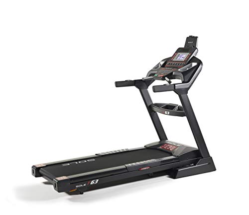SOLE, F63 Treadmill 2022 Model, Home Workout Foldable Treadmill with Integrated Bluetooth Smart Technology, Device Holder, LCD Screen, USB Port, Lower-Impact Design