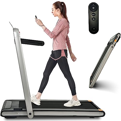 Treadmill,2 in 1 Under Desk Treadmill, 2.5HP Folding Electric Treadmill Walking Jogging Machine for Home Office with Remote Control, Black