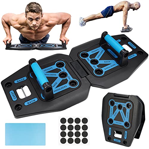 Eoneka Push Up Board 12 In 1 Home Workout Equipment Multi-functional Pushup Bar System Professional Home Gym Equipment Fitness Arm Chest Muscle Exercise Burn Fat Strength Training Men & Women Weights