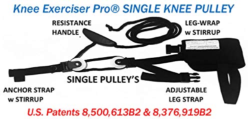 Knee Exerciser Pro Single Knee Pulley: Knee Replacement Therapy, TKA, ACL & Knee Contracture Rehab, POLEA DE RODILLA