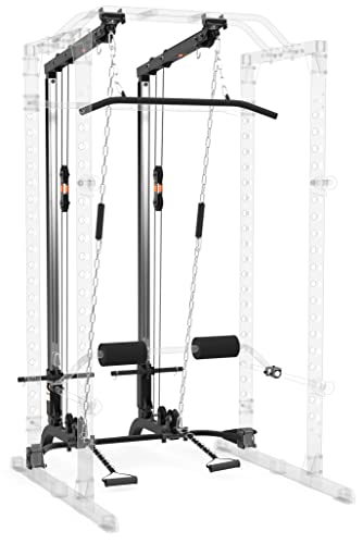 Fitness Reality Cable Cross Over and LAT Pulldown Combo Attachment for Power Cage