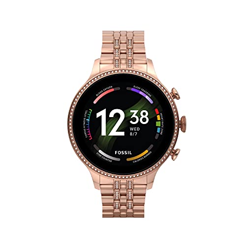 Fossil Women’s Gen 6 42mm Stainless Steel Touchscreen Smart Watch, Color: Rose Gold (Model: FTW6077R)