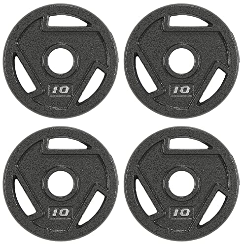 Powergainz Olympic 2-Inch Cast Iron Plate Weight Plate for Strength Training and Weightlifting,Black POG-AT2IN-10X4