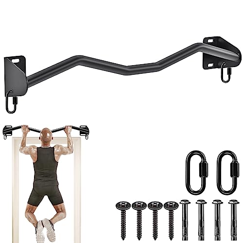 Kipika Wall Mounted Doorway Pull Up Bar – Multifunctional Chin Up Bar for Door Frame – Durable Steel with Anti-Corrosion Coating – Home Gym