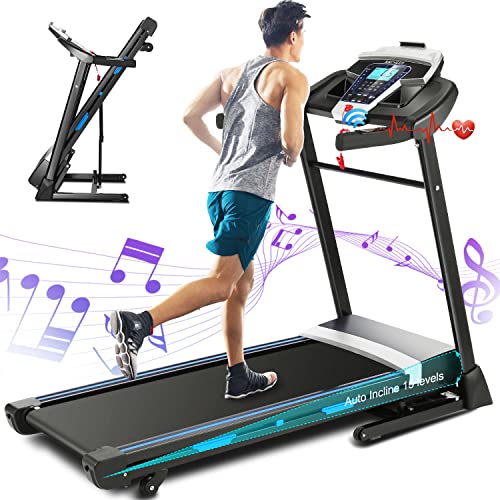 ANCHEER Treadmill, 3.25HP Treadmills for Home with Incline and APP Audio Speakers, 300LBS Capacity Walking Running Machine for Home/Gym Cardio Use