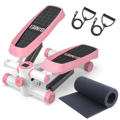 Steppers for Exercise, Mini Stepper Machine with Resistance Bands & Calories Count, Stair Steppers for Exercise 330 lbs Weight Capacity, Portable Stair Stepper Exercise Equipment for Home Workout