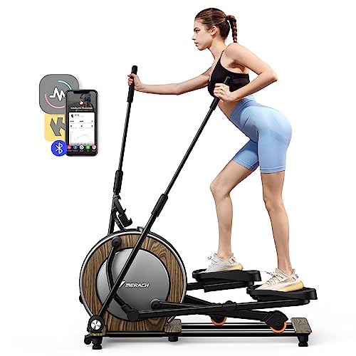 MERACH High-end Elliptical Machine with Exclusive App, All-Inclusive Design Elliptical Trainer for Home Use, 16-Level Electromagnetic Resistance, E12