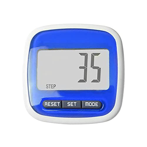 3D Walking Pedometer with Clip, Simple Step Counter with Large Display and Clip, Accurate Steps Tracker, Simple Pedometers for Steps Clip On for Seniors, Blue