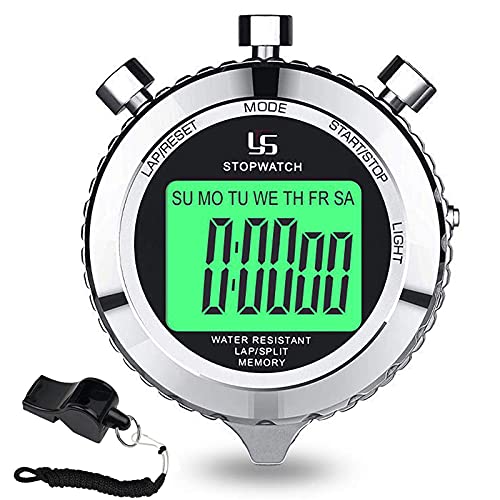 Rolilink Stopwatch,Metal Stop Watch for Sports Stopwatches Timer for Sports and Competitions (2 Lap with Backlight-Metal)