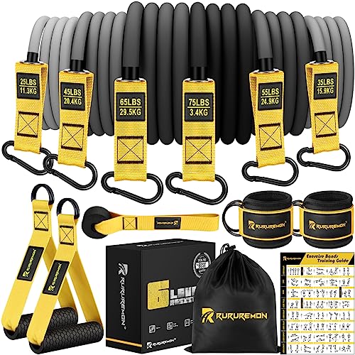 Heavy Exercise Bands Resistance Bands Set for Working Out, 300lbs Fitness Workout Bands with Handles, Door Anchor, Leg Ankle Straps, Home Gym Workout Equipment for Men Strength Training,Stretching