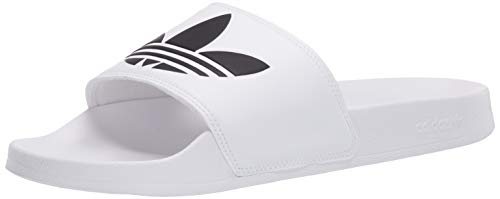 adidas Originals Men’s Adilette Lite Slide, White/Core Black/White, 9