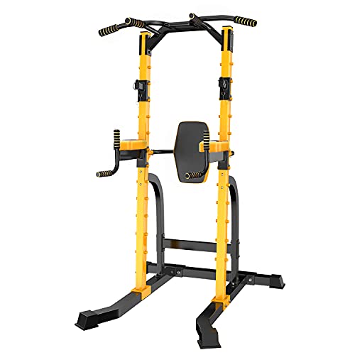 Wider Power Tower Pull Up Dip Station Pull Up Bar Stand Used as Squat Rack, Multi-Function Fitness Workout Equipment Power Rack(Wide Version)