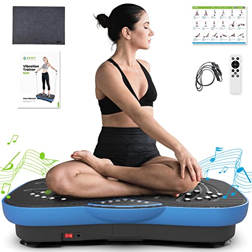 JUFIT Vibration Plate Exercise Machine Fitness Equipment with Anti-Slip Mat Whole Body Fitness Vibration Platform for Toning and Weight Loss, Max User Weight 330lbs