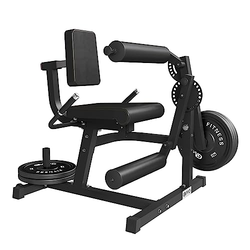 GMWD Leg Extension and Curl Machine, Lower Body Special Leg Machine, Adjustable Leg Exercise Bench with Plate Loaded, Leg Rotary Extension for Thigh, Home Gym Weight Machine(Black)