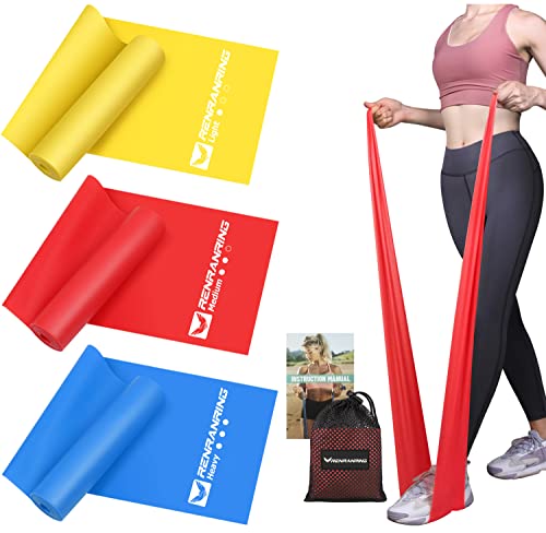 RENRANRING Resistance Bands for Working Out, Exercise Bands for Physical Therapy, Stretch, Recovery, Pilates, Rehab, Strength Training and Yoga Starter Sets
