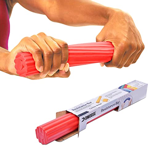 DMoose Twist Resistance Bars for Physical Therapy, Relieves Tendonitis Pain & Improve Grip Strength, Strong & Flexible Non-slip Grip, Resistance Bar for Injury Recovery, Forearm Therapy & Tennis Elbow